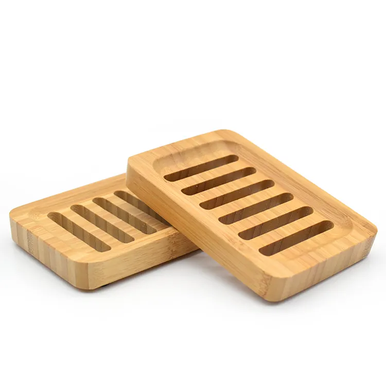Bamboo Soap Dish Draining Organic Eco Friendly Natural Solid Tray